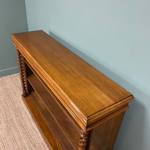 fig 2. Beautiful Victorian Large Oak Antique Open Bookcase