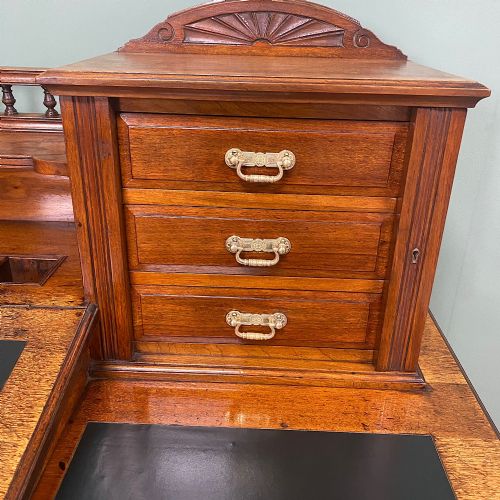 fig 2. High Quality Victorian Maple & Co Antique Pedestal Desk