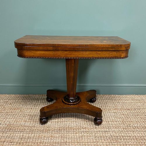 fig 3. Stunning Victorian Rosewood Antique Card Table