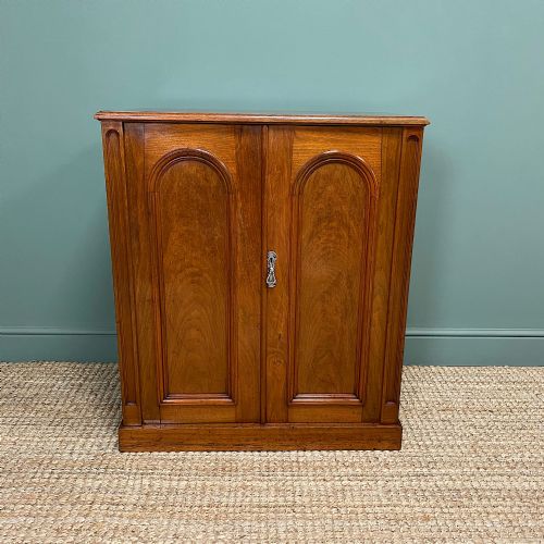 Beautifully Figured Victorian Walnut Antique Cupboard

