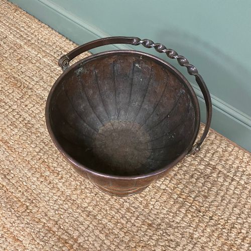 UNUSUAL ARTS CRAFTS COPPER ANTIQUE COAL BUCKET - ADDITIONAL PHOTO 1