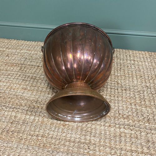 UNUSUAL ARTS CRAFTS COPPER ANTIQUE COAL BUCKET - ADDITIONAL PHOTO 3