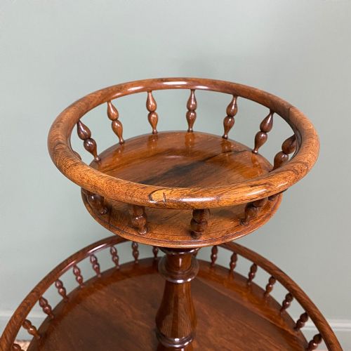 SPECTACULAR VICTORIAN ROSEWOOD CIRCULAR ANTIQUE OCCASIONAL TABLE - ADDITIONAL PHOTO 2