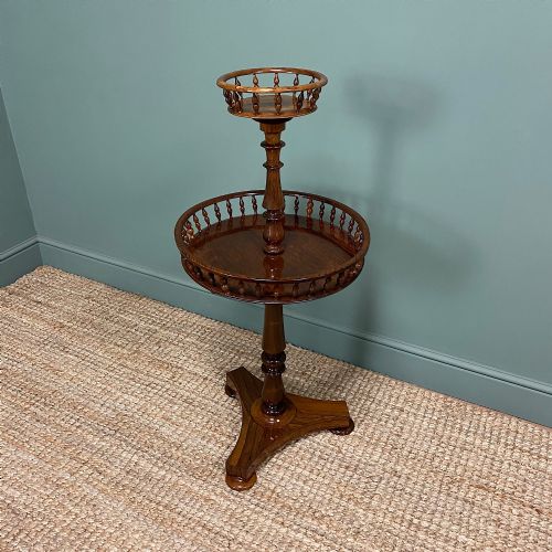 SPECTACULAR VICTORIAN ROSEWOOD CIRCULAR ANTIQUE OCCASIONAL TABLE - ADDITIONAL PHOTO 4