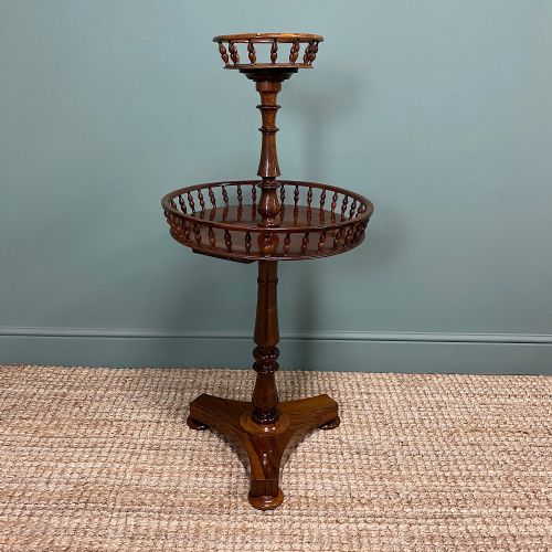 SPECTACULAR VICTORIAN ROSEWOOD CIRCULAR ANTIQUE OCCASIONAL TABLE - ADDITIONAL PHOTO 5