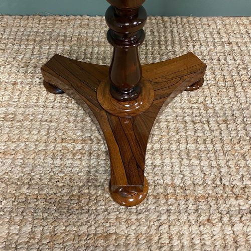 SPECTACULAR VICTORIAN ROSEWOOD CIRCULAR ANTIQUE OCCASIONAL TABLE - ADDITIONAL PHOTO 6