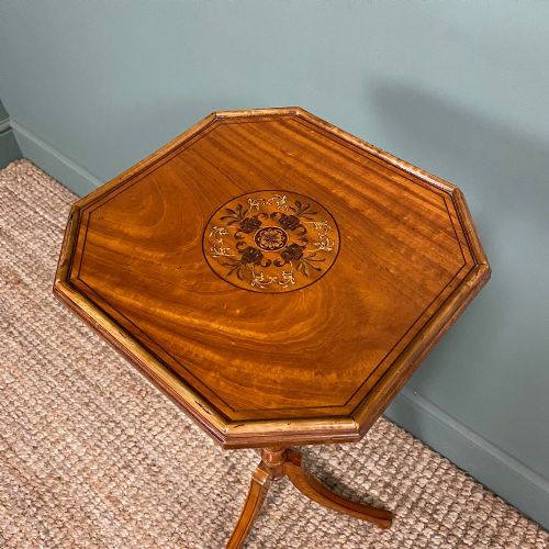 UNUSUAL SATINWOOD VICTORIAN JARDINIRE SIDE TABLE - ADDITIONAL PHOTO 5
