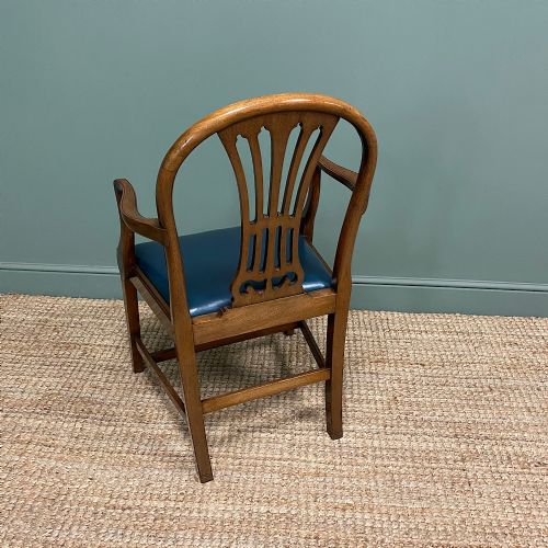 fig 2. Elegant Pair of Edwardian Walnut Hepplewhite Design Antique Carver Chairs