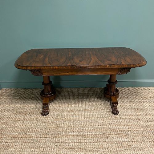 Rare Large Spectacular Figured Rosewood Antique Sofa / Console Table
