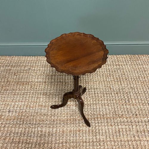 Edwardian Antique Walnut Pie Crust Edge Occasional Table
