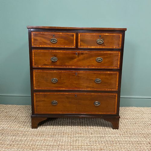 Spectacular Small Georgian Mahogany Antique Chest of Drawers
