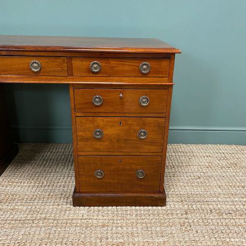 fig 1. Fine Quality Victorian Mahogany Antique Pedestal Desk