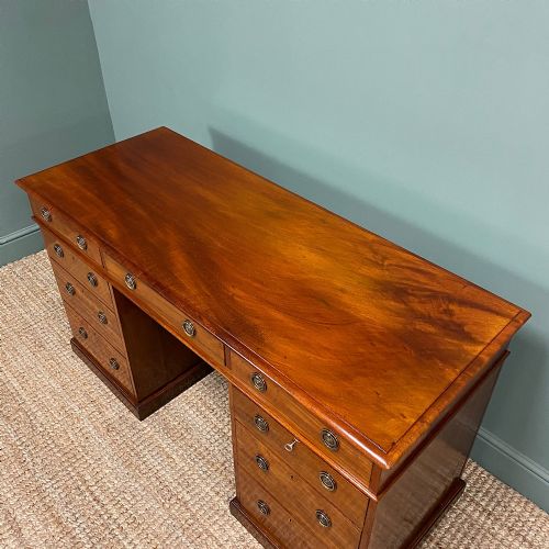 fig 3. Fine Quality Victorian Mahogany Antique Pedestal Desk