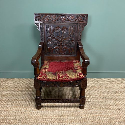 Quality Antique Oak Wainscot Chair
