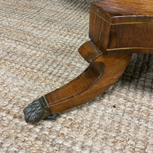 fig 1. Spectacular Mellow Rosewood and Brass Inlaid Regency Circular Centre Table