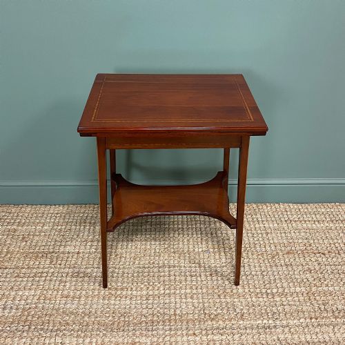 High Quality Edwardian Inlaid Antique Card Table
