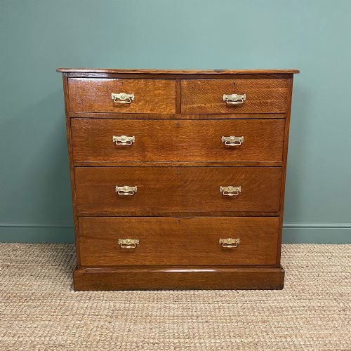 Large Edwardian Oak Antique Chest of Drawers
