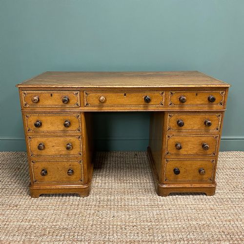 Unusual Victorian Painted Pine Antique Desk