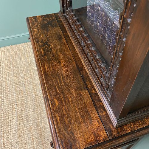 fig 3. Victorian Carved Oak Antique Bookcase