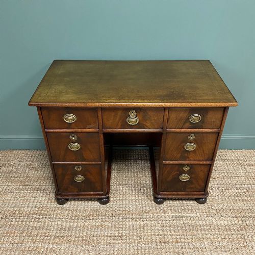 fig 1. Small Victorian Mahogany Antique Pedestal Desk