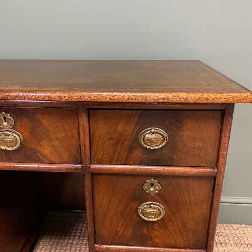 fig 2. Small Victorian Mahogany Antique Pedestal Desk