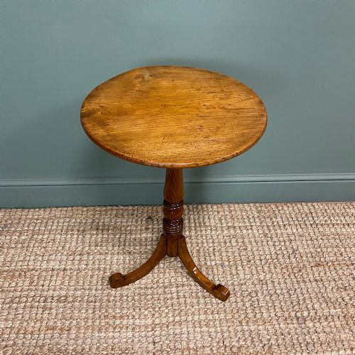 Country House Georgian Elm Antique Tripod Table
