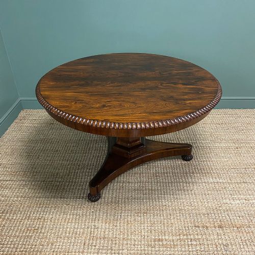 Striking Rich Rosewood Antique William IV Circular Antique Dining Table
