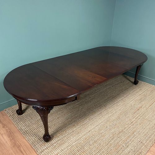 Edwardian Walnut Wind Out Extending Antique Dining Table
