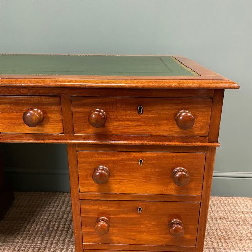 LARGE VICTORIAN MAHOGANY ANTIQUE PEDESTAL DESK - ADDITIONAL PHOTO 4