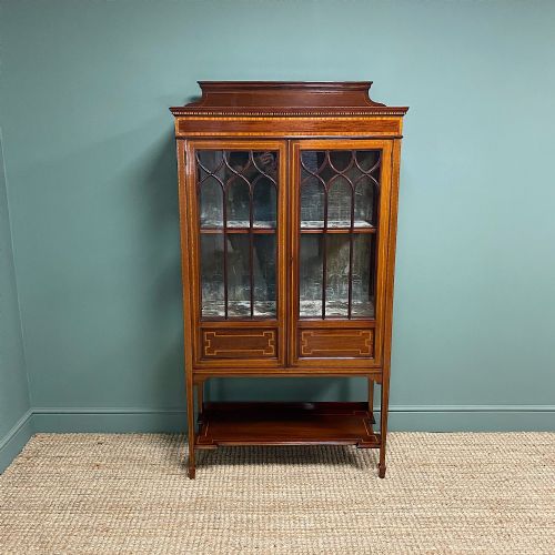 Superb Quality Victorian Inlaid Mahogany Antique Display Cabinet
