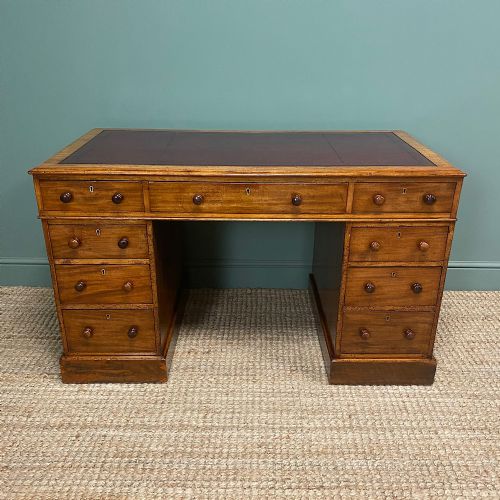 Quality Victorian Mahogany Antique Pedestal Desk
