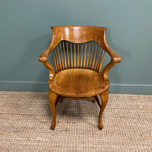 Victorian Oak Arts & Crafts Antique Desk Chair
