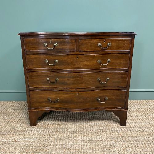 Edwardian Walnut Serpentine Antique Chest of Drawers
