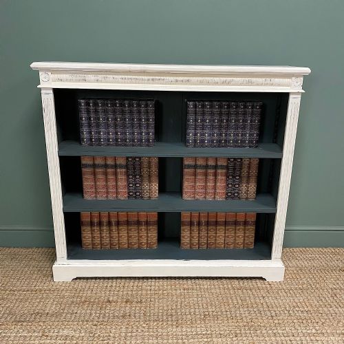 Antique Victorian Painted Open Bookcase
