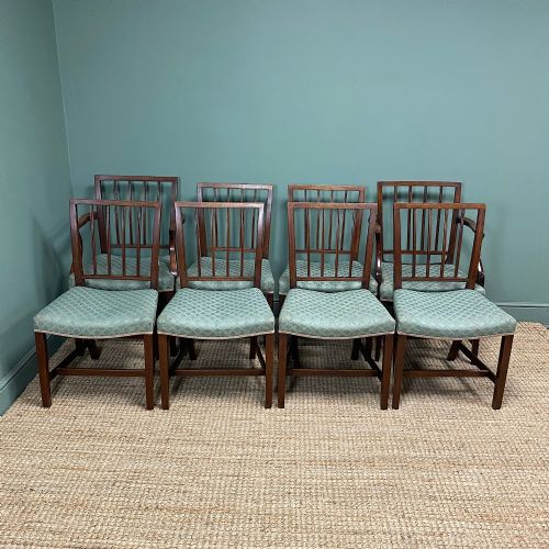 Set of 8 Georgian Mahogany Antique Dining Chairs

