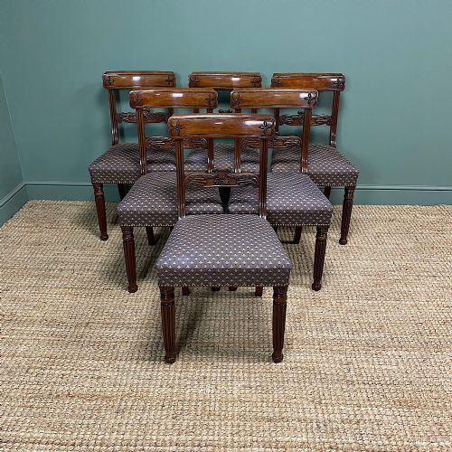 Superb Quality William IV Set of Six Mahogany Antique Dining Chairs
