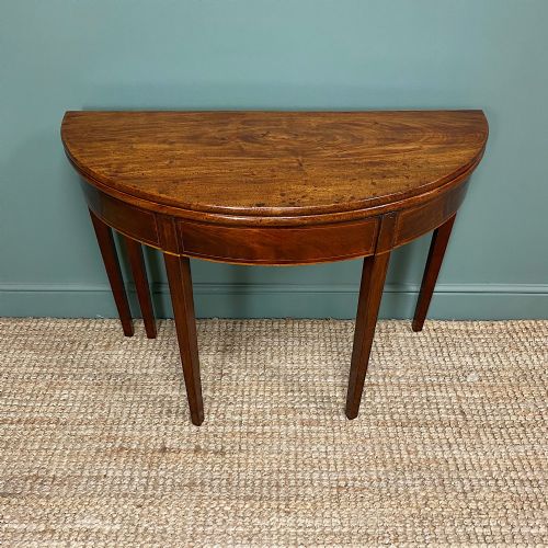Georgian Mahogany Demi Lune Tea Table / Console Table
