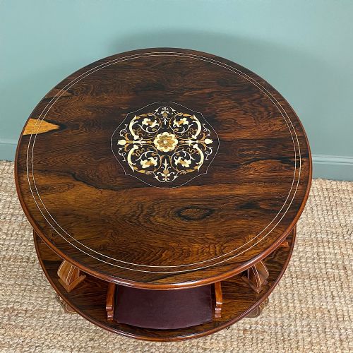 fig 1. Unusual Victorian Rosewood Antique Revolving Book Table