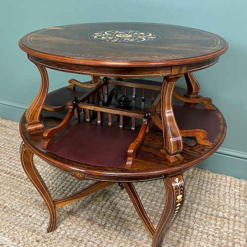 fig 2. Unusual Victorian Rosewood Antique Revolving Book Table