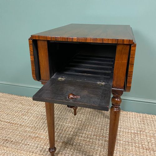 RARE REGENCY ROSEWOOD SMALL ANTIQUE PEMBROKE TABLE - ADDITIONAL PHOTO 3