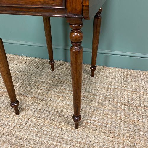 RARE REGENCY ROSEWOOD SMALL ANTIQUE PEMBROKE TABLE - ADDITIONAL PHOTO 4