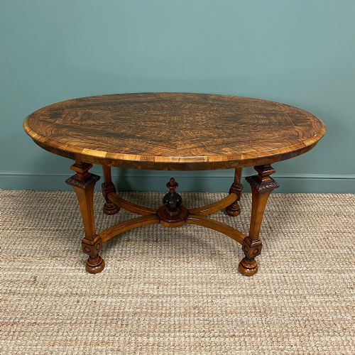 Magnificent Victorian Figured Walnut Antique Centre Table
