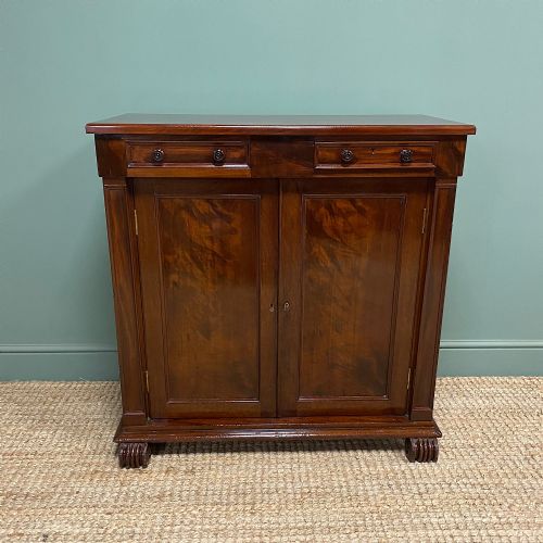 Superb Quality William IV Flamed Mahogany Antique Cupboard / Cabinet
