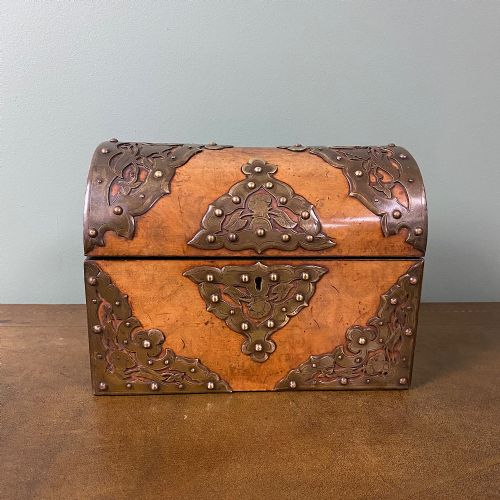 fig 1. Victorian Figured Walnut Antique Stationery Box
