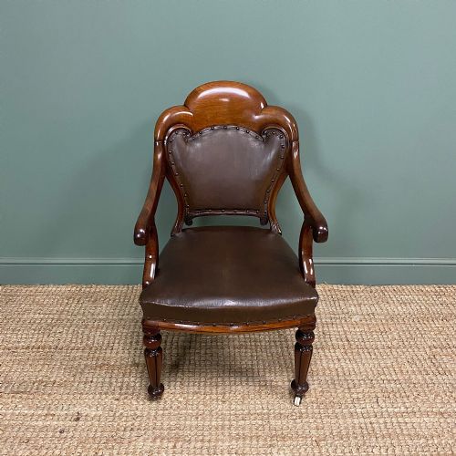 Quality Victorian Mahogany Antique Desk Chair
