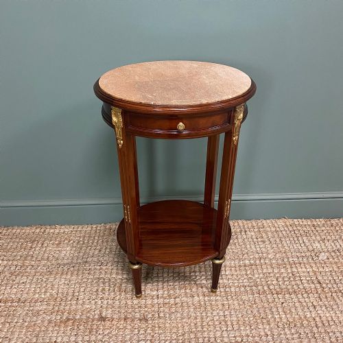 Elegant Marble Top Antique Lamp Table
