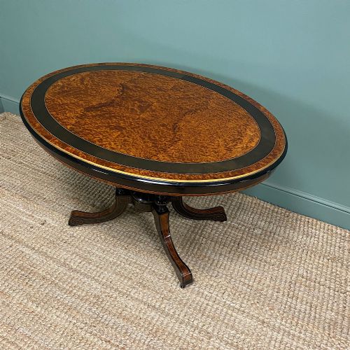 Rare Victorian Amboyna Oval Antique Table
