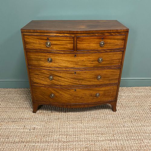 regency bow fronted antique chest of drawers - CATEGORY: ANTIQUE CHEST OF DRAWERS - DATED REGENCY