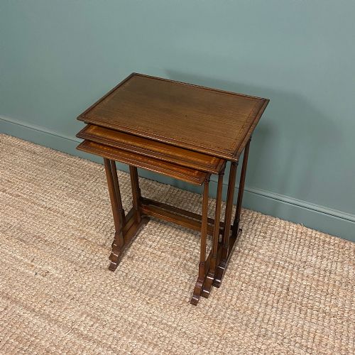 Edwardian Mahogany Antique Nest of 3 Tables

