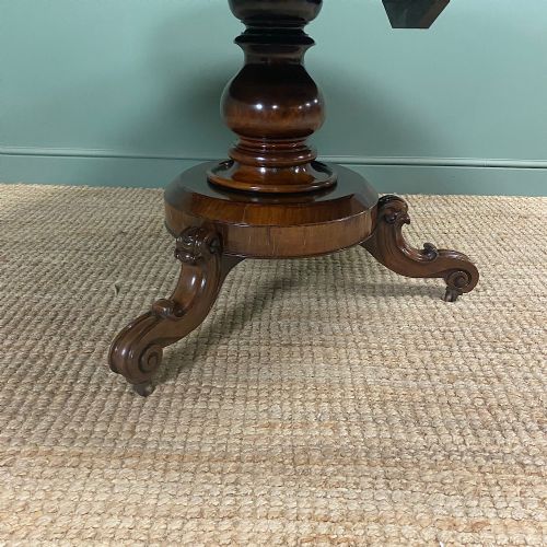 LARGE CIRCULAR ROSEWOOD ANTIQUE DINING TABLE - ADDITIONAL PHOTO 1